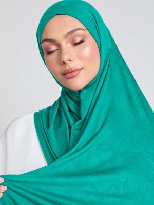 PLAIN STRETCH SCARF - AQUA