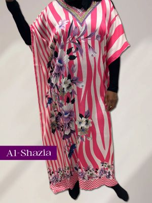 SATIN BUTTERFLY KAFTAN - PINK