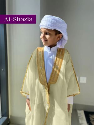 BOYS BISHT - CREAM/GOLD