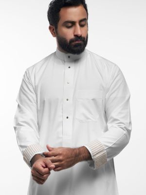RETHOBE WHITE/BEIGE PINSTRIPE