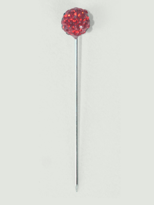RED CRYSTAL BALL SCARF PINS
