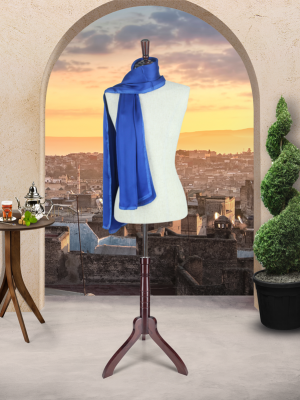 TURKISH SATIN SILK SCARVES - ROYAL BLUE