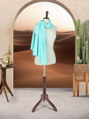 RIBBED STRETCH SCARF - TURQUOISE