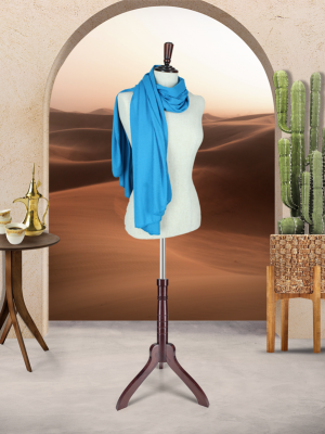RIBBED STRETCH SCARF - SKY BLUE