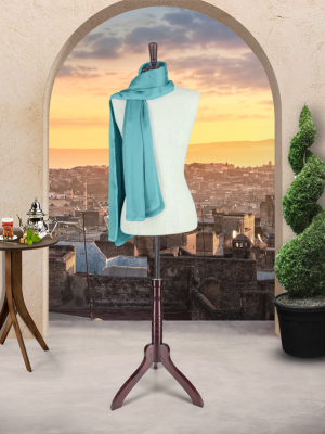 TURKISH SATIN SILK SCARVES - CELESTE BLUE