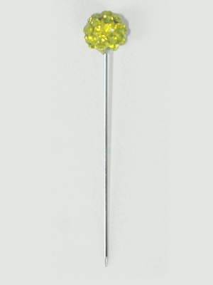 YELLOW CRYSTAL BALL SCARF PINS
