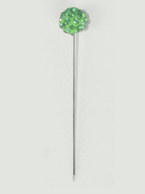GREEN CRYSTAL BALL SCARF PINS