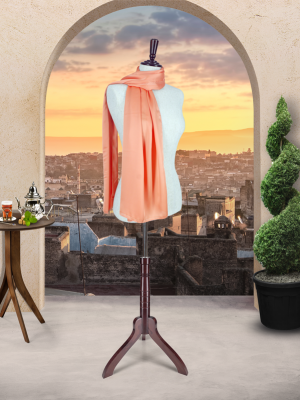 TURKISH SATIN SILK SCARVES - SALMON
