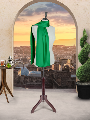 TURKISH SATIN SILK SCARVES - APPLE GREEN