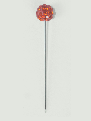 ORANGE CRYSTAL BALL SCARF PINS