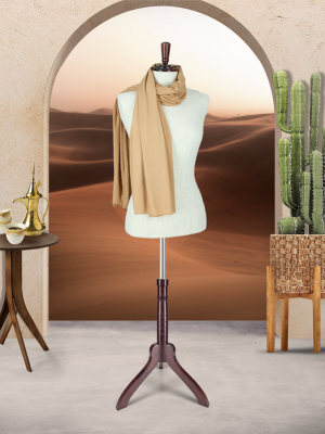 RIBBED STRETCH SCARF - CAMEL