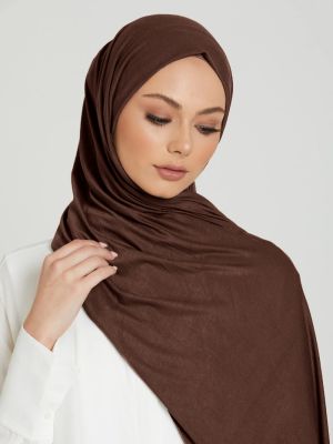 PLAIN STRETCH SCARF - MOCHA