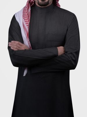 ASEEL WINTER THOBE - CHARCOAL
