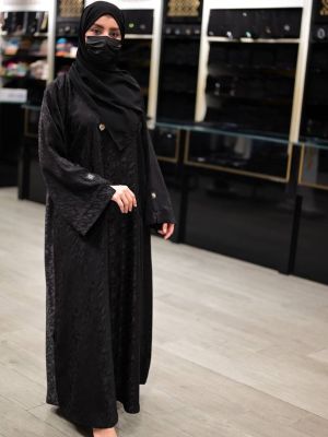 SHARQIAA BLACK LEATHER TEXTURED