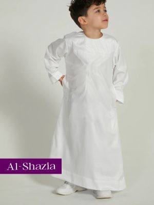 BOYS EMIRATI - WHITE (SHINY FABRIC)