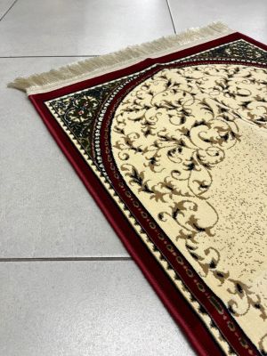 CREAM/RED PAISLEY MUSALLAH (4MM)