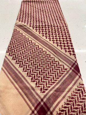 MEN'S KEFFIYAH SCARF - DESERT/RED
