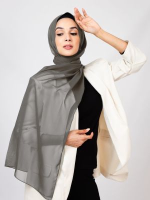 SHARQIAA CHIFFON - FOSSIL GREY