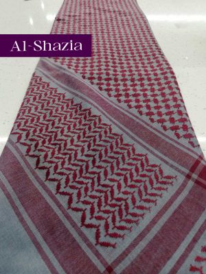 MEN'S KEFFIYAH SCARF - GREY/RED
