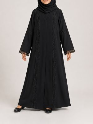 GIRLS BLACK SPIRAL LACE