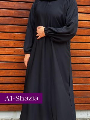 PLAIN ELASTIC SLEEVE ABAYA #7