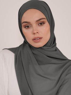 STRETCH CHIFFON - CHARCOAL