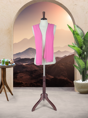DUPATTA CHIFFON SCARVES WITH DIAMANTE BORDERS - HIGHLIGHTER PINK