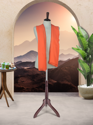 DUPATTA CHIFFON SCARVES WITH DIAMANTE BORDERS - HILIGHTER ORANGE