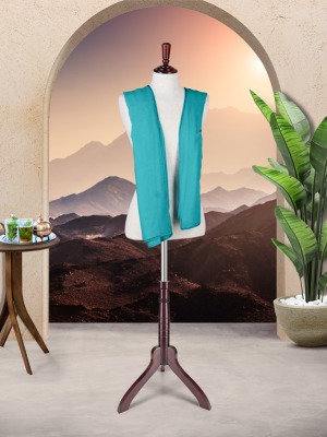 DUPATTA CHIFFON SCARVES WITH DIAMANTE BORDERS - TEALY GREEN