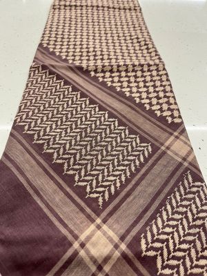 MEN'S KEFFIYAH SCARF - MAUVE/MOCHA