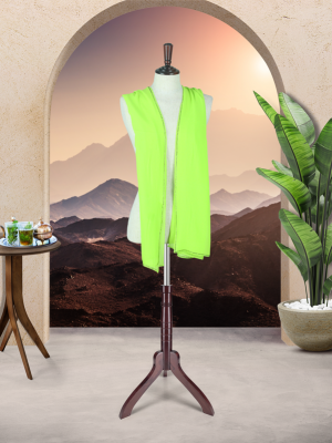 DUPATTA CHIFFON SCARVES WITH DIAMANTE BORDERS - NEON GREEN