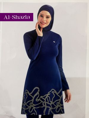 3PC NAVY GOLD PRINT COSTUME