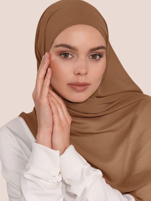 STRETCH CHIFFON - WALNUT