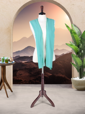 DUPATTA CHIFFON SCARVES WITH DIAMANTE BORDERS - SAGE GREEN