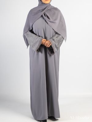 BUDAYA SLEEVE ABAYA - GREY