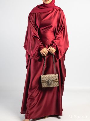 SATIN FARASHA - BURGANDY