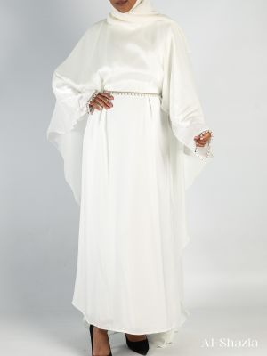 WHITE PEARL SLEEVE CAPE