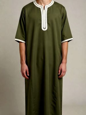 MOROCCAN THOBE - ARMY GREEN