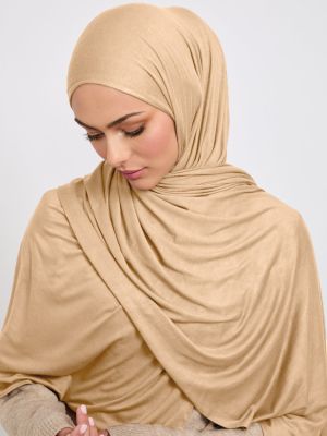 PLAIN STRETCH SCARF - WHEAT