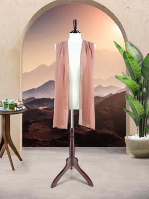 DUPATTA CHIFFON SCARVES WITH DIAMANTE BORDERS - BRICK PINK