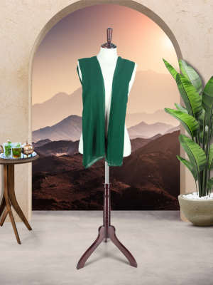 DUPATTA CHIFFON SCARVES WITH DIAMANTE BORDERS - EMERALD GREEN