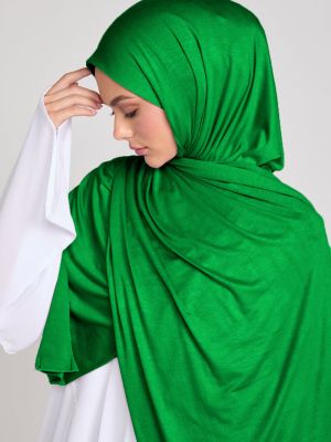 PLAIN STRETCH SCARF - CLOVER GREEN