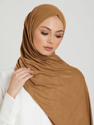 PLAIN STRETCH SCARF - DESERT GOLD