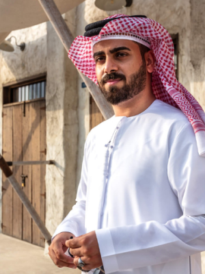 MENS KEFFIYAH SCARF - RED/WHITE