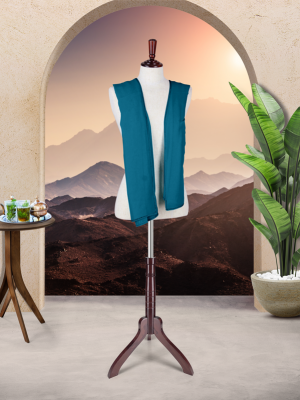 DUPATTA CHIFFON SCARVES WITH DIAMANTE BORDERS - TEALY BLUE